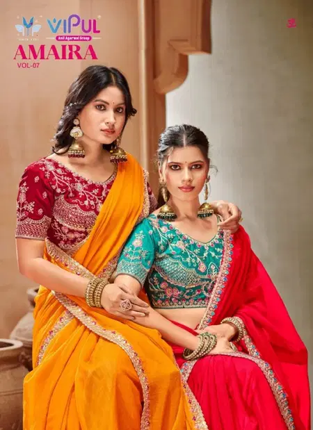 Amaira Vol 07 By Vipul Chiffon Saree Wholesale Price In Surat
